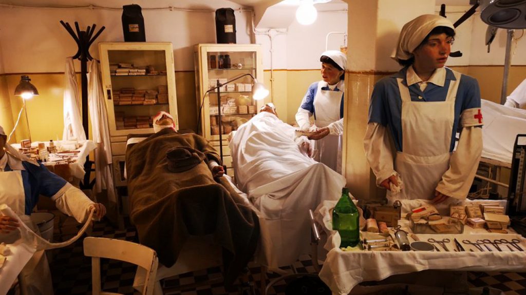 Hospital en la roca museo en Budapest