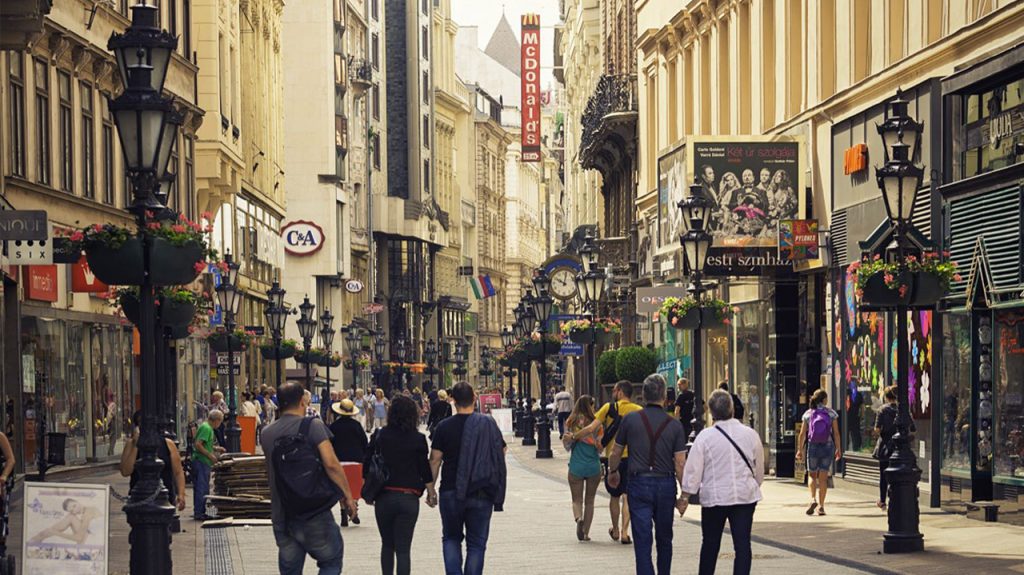 Vaci calle en Budapest